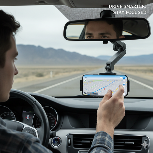 Phone Mount for Car, Large Rear Mirrors Friendly